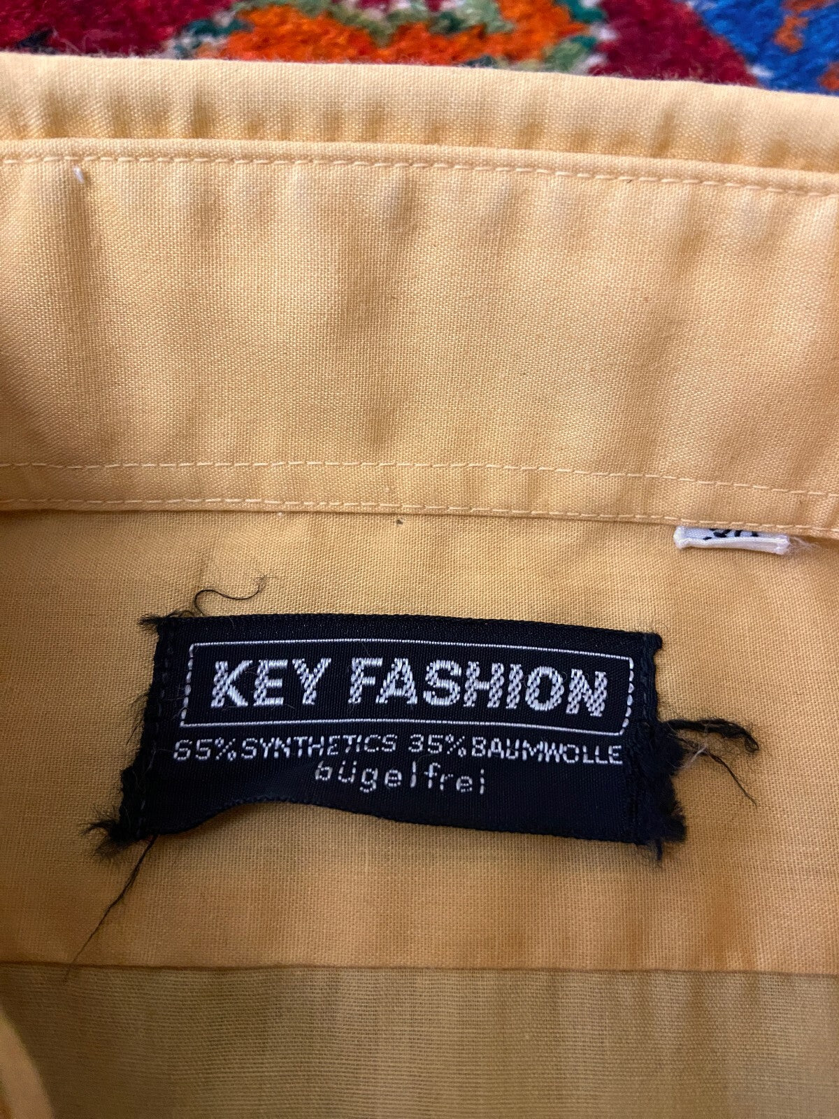 Vintage 1970s Amber Yellow Dagger Collar Shirt