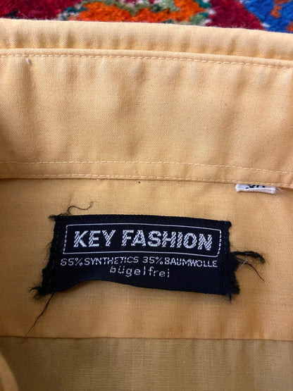 Vintage 1970s Amber Yellow Dagger Collar Shirt