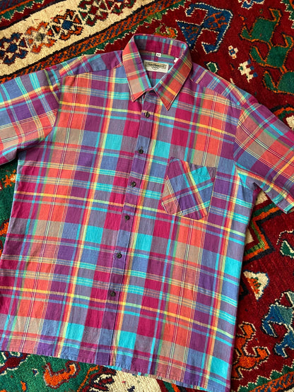 Vintage 1980s Magenta Checked Shirt