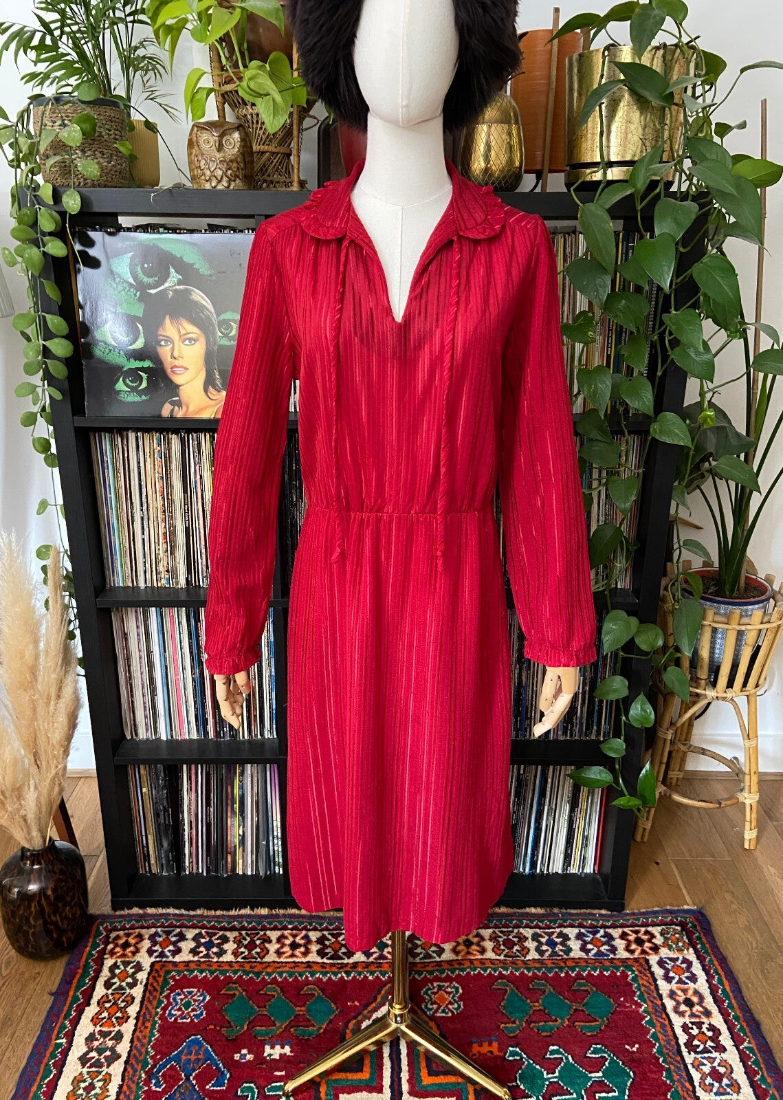 Vintage 1970s Burgundy JC Penney Dress