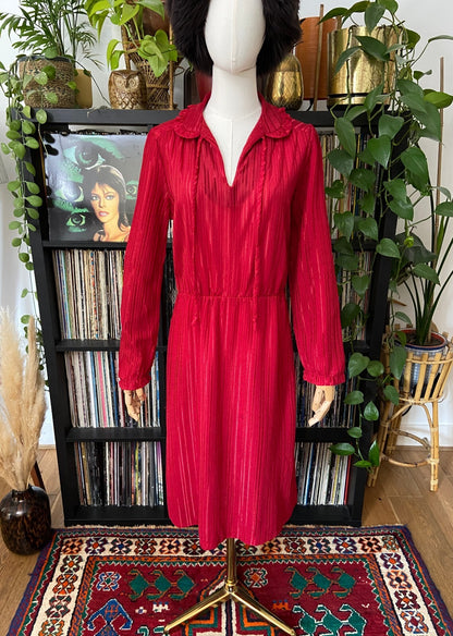 Vintage 1970s Burgundy JC Penney Dress