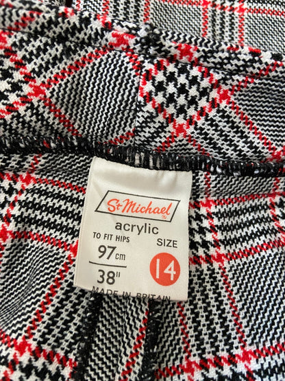 Vintage 1970s Black & Red Check Bellbottom Flares W30