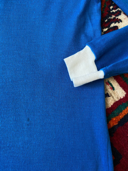 Vintage 1970s Collared Blue Football Jersey Number 6