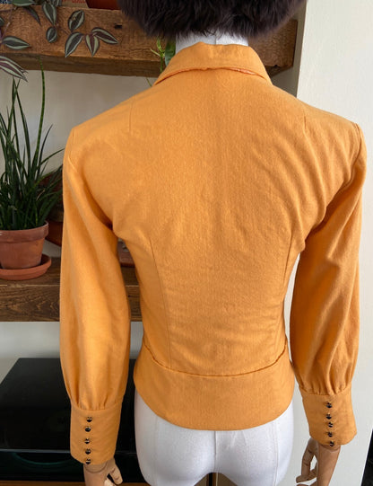 Vintage 1970s Does 1940s Apricot Cropped Jacket