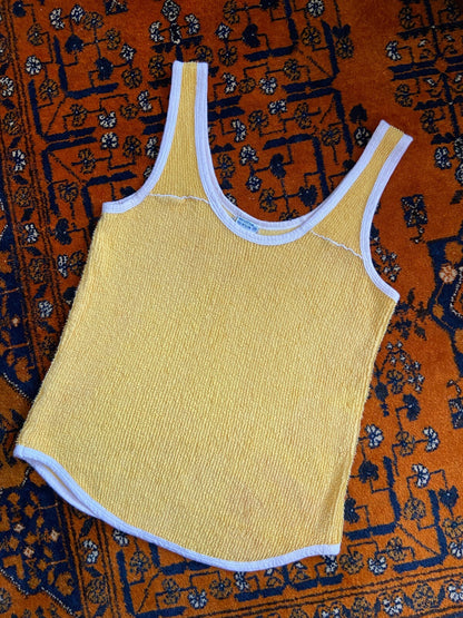 Vintage 1970s Yellow Terry Towelling Vest