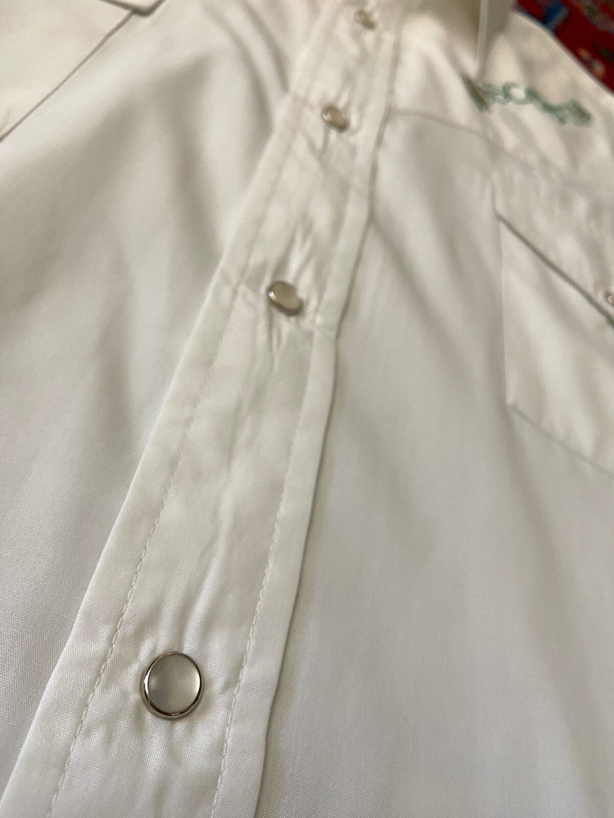 Vintage White Embroidered Western Shirt