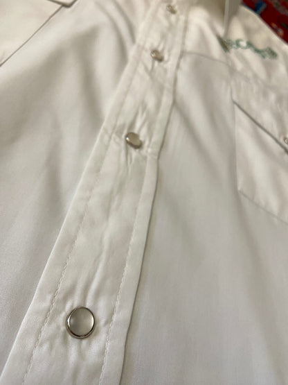 Vintage White Embroidered Western Shirt