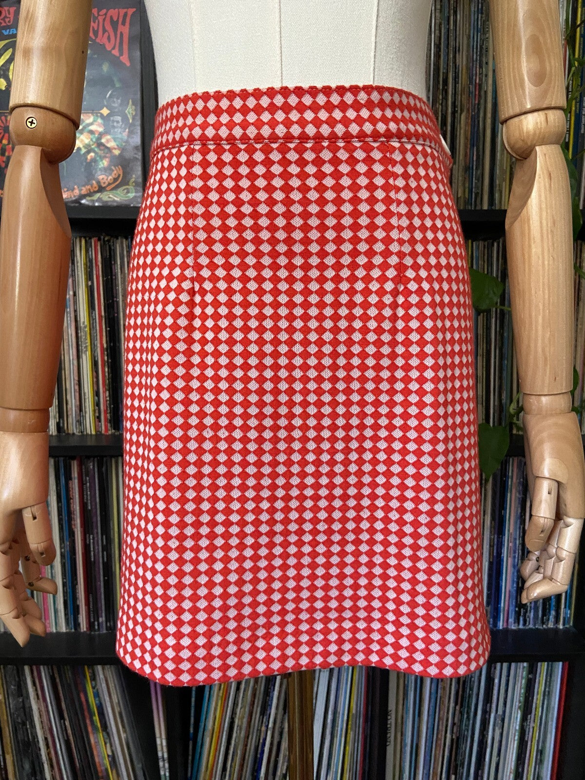 Vintage 1960s Red & White Mod Mini Skirt