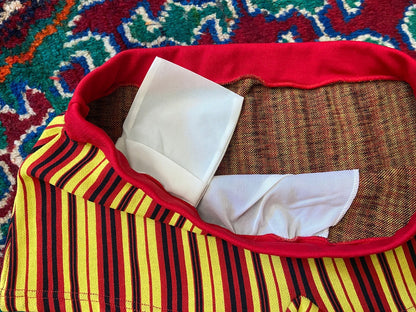 Vintage 1970s Yellow & Red Striped Swim Shorts