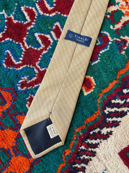 Vintage 1980s Peach & Beige Tie