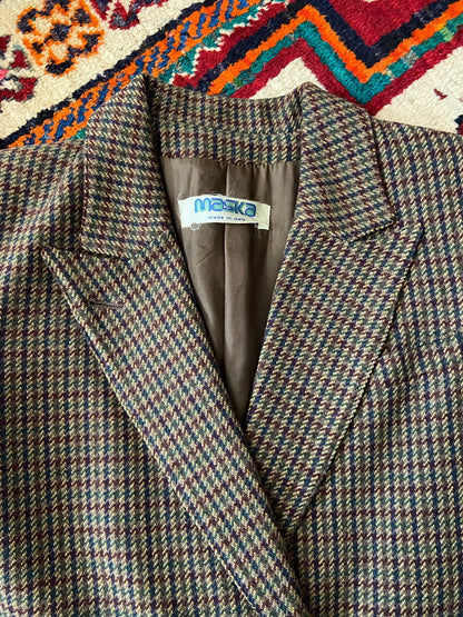 Vintage 1980s Double Breasted Brown Blazer