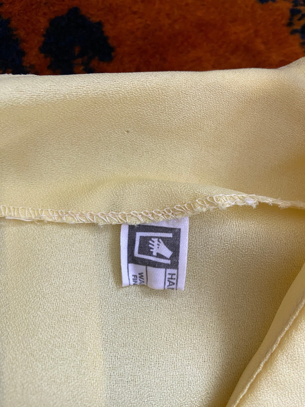 Vintage 1960s Yellow Button Up Cape Blouse