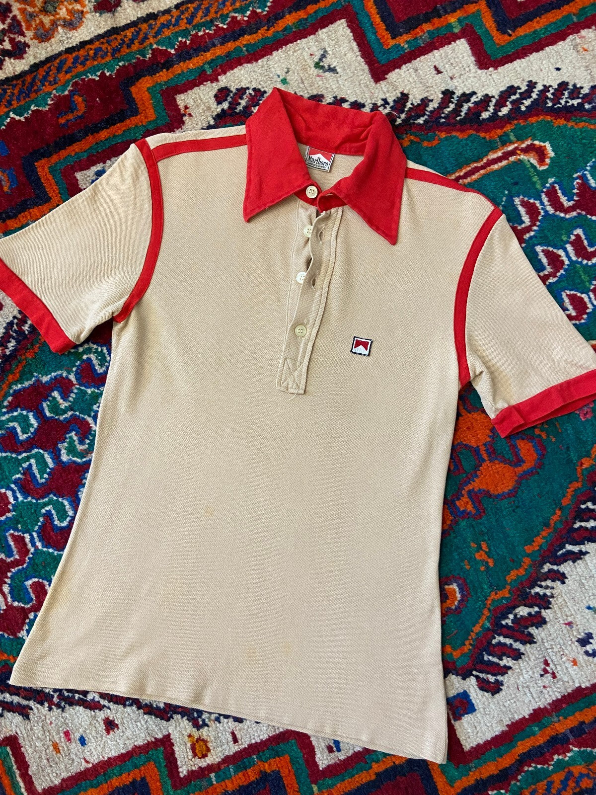 Vintage 1970s Rare Marlboro Andrea De Adamich Polo Top