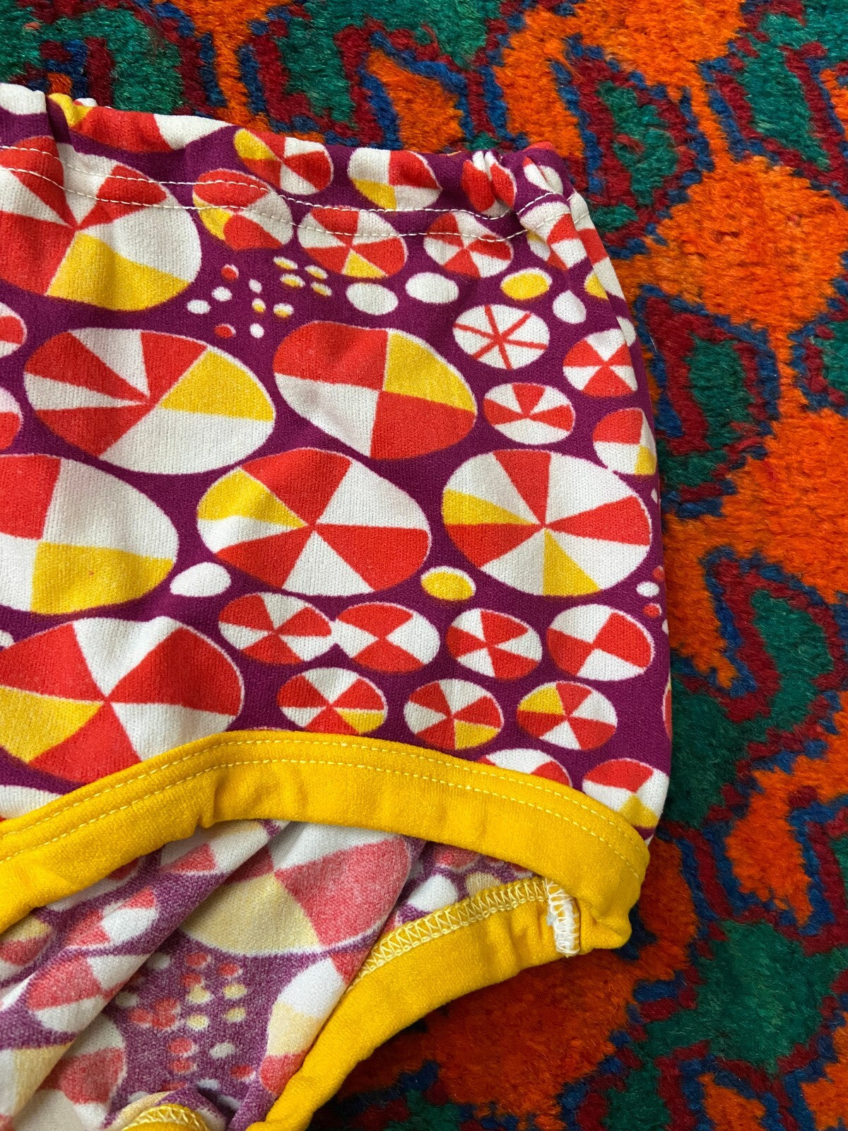 Vintage 1970s Purple Psychedelic Print Swim Shorts