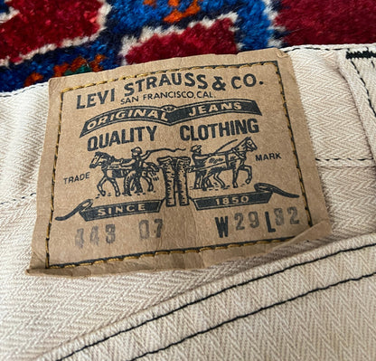 Vintage 90s Beige Levis Striped 443 Jeans W29