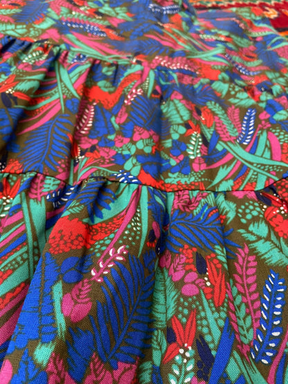 Vintage 1970s Tropical Print Layered Skirt