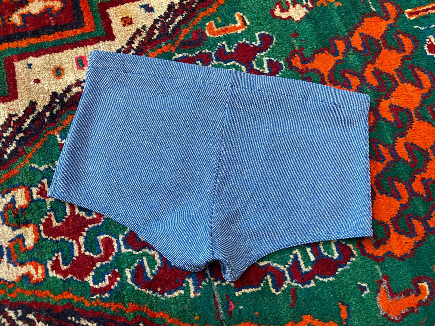 Vintage 1970s Blue Patch Pocket Swim Shorts