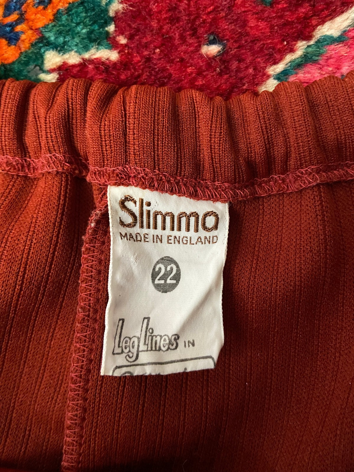 Vintage 1970s Rust Ribbed Flared Trousers XL