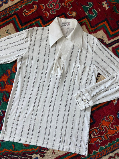 Vintage 1970s Japanese Soft Dagger Collar Jersey Top