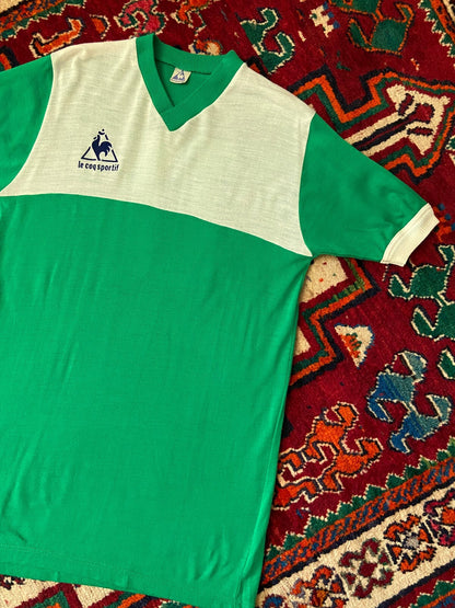Vintage 1970s Green Le Coq Sportif Football T-Shirt