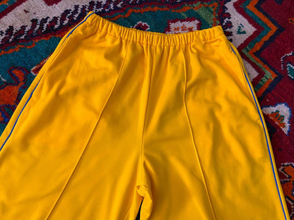 Vintage 1970s Yellow Track Bottoms