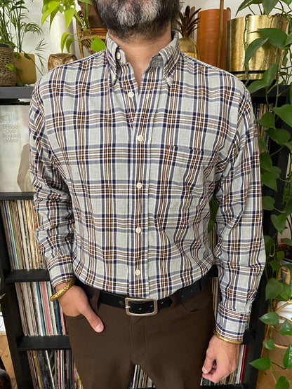 Vintage 1990s Checked Bill's Khaki Shirt