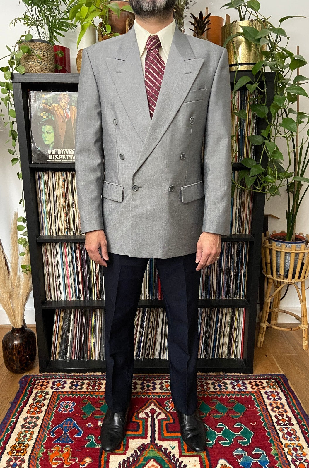 Vintage 1980s Italian Peak Collar Blazer Jacket