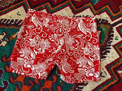 Vintage 1970s Red & White Swim Shorts