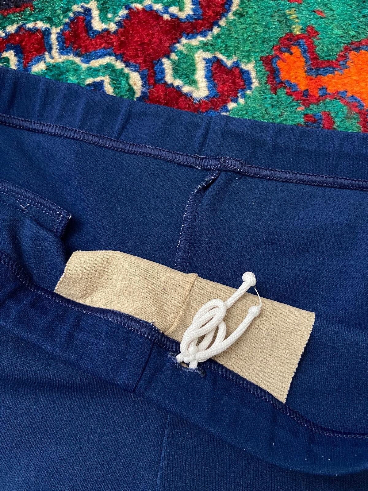 Vintage 1970s Navy Blue Zip Pocket Swim Shorts