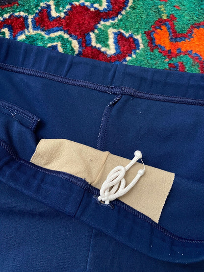 Vintage 1970s Navy Blue Zip Pocket Swim Shorts