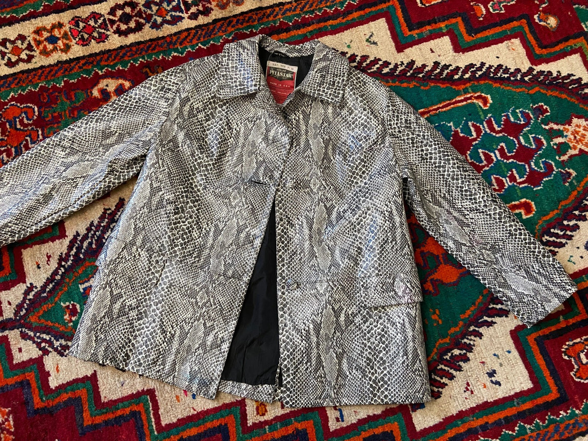 Vintage 1960s Faux Snakeskin A-Line Swing Jacket