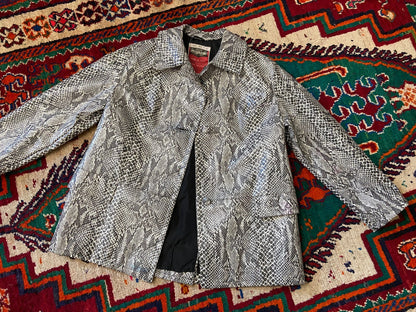 Vintage 1960s Faux Snakeskin A-Line Swing Jacket