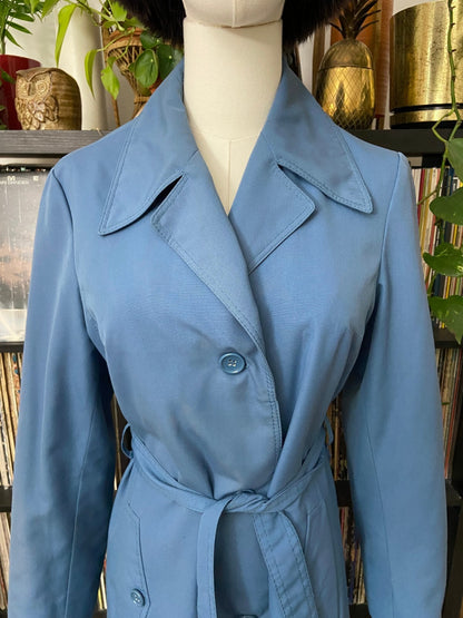 Vintage 1970s Blue Fashionwise Raincoat