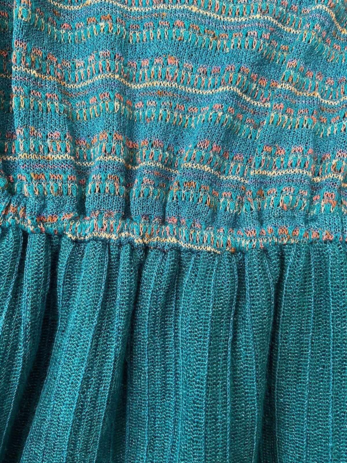 Vintage 1970s Green Knitted Strappy Dress