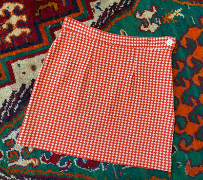Vintage 1960s Red & White Mod Mini Skirt