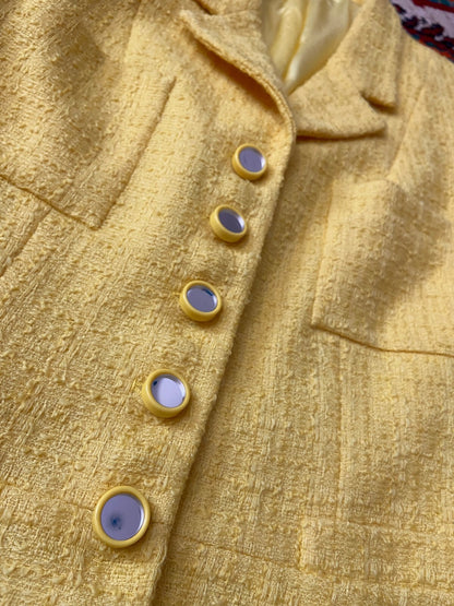 Vintage 1980s Yellow Tweed Jacket