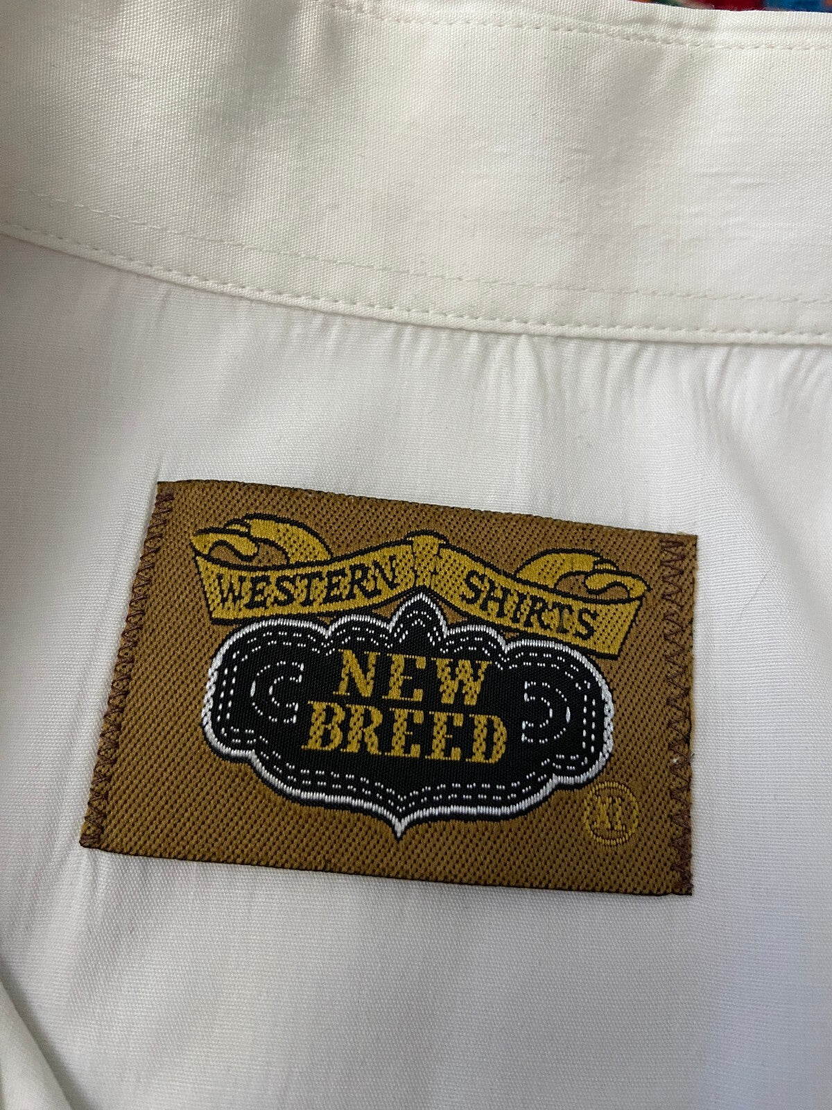 Vintage White Embroidered Western Shirt