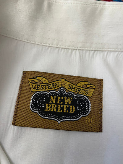 Vintage White Embroidered Western Shirt