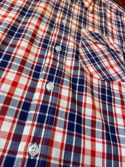 Vintage 1970s Deadstock Checked Dagger Collar Shirt