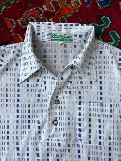 Vintage 1970s Japanese Dash Pattern Jersey Top