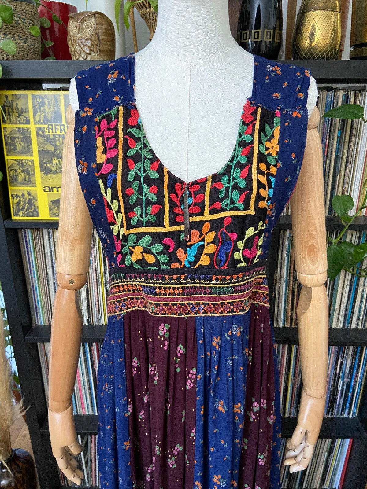 Vintage 1970s Sleeveless Afghan Dress