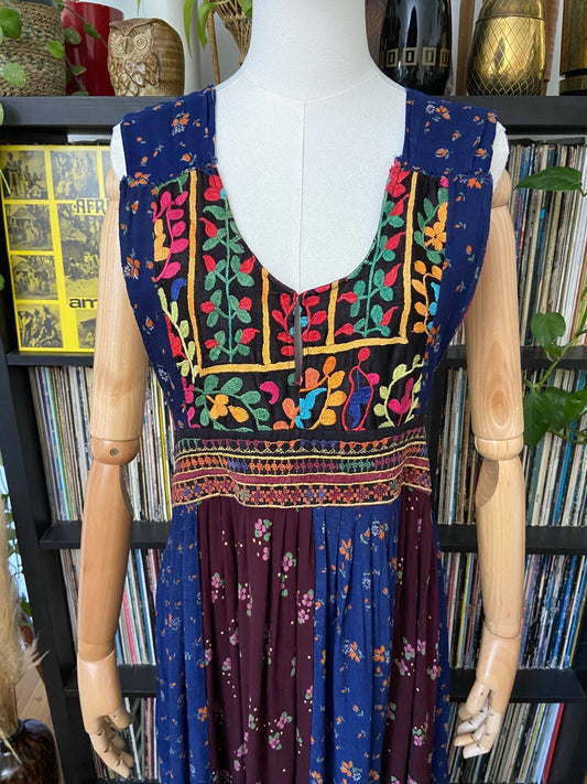 Vintage 1970s Sleeveless Afghan Dress