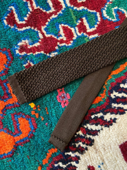 Vintage 1970s Chocolate Loose Knit Tie