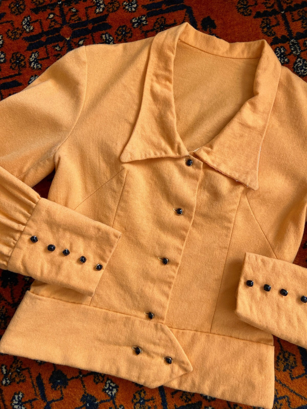 Vintage 1970s Does 1940s Apricot Cropped Jacket