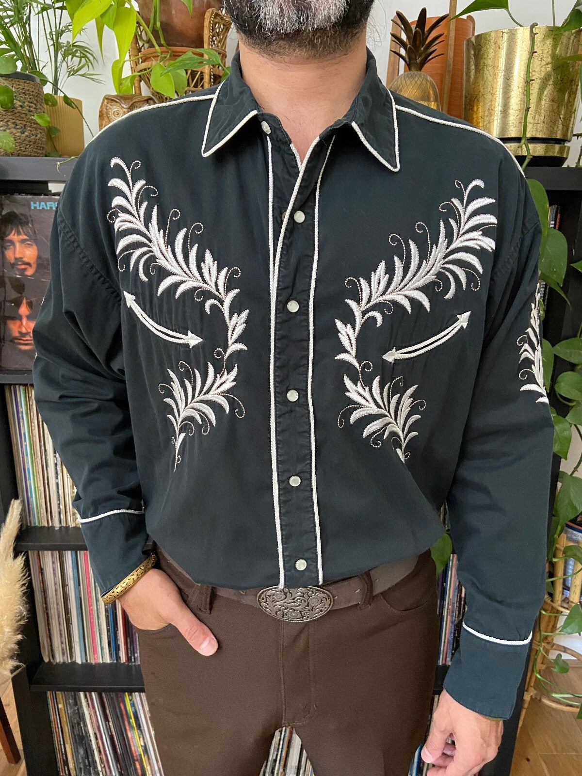 Vintage Embroidered Panhandle Slim Rodeo Western Shirt