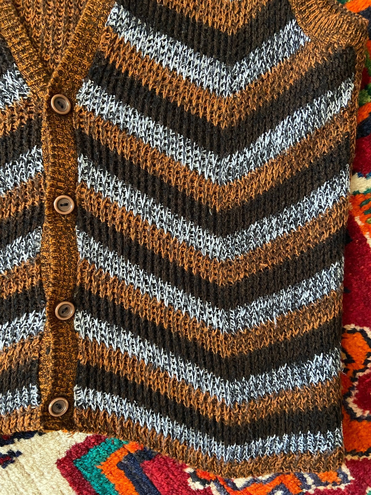 Vintage 1970s Brown Sleeveless Sweater Vest
