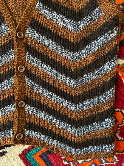 Vintage 1970s Brown Sleeveless Sweater Vest
