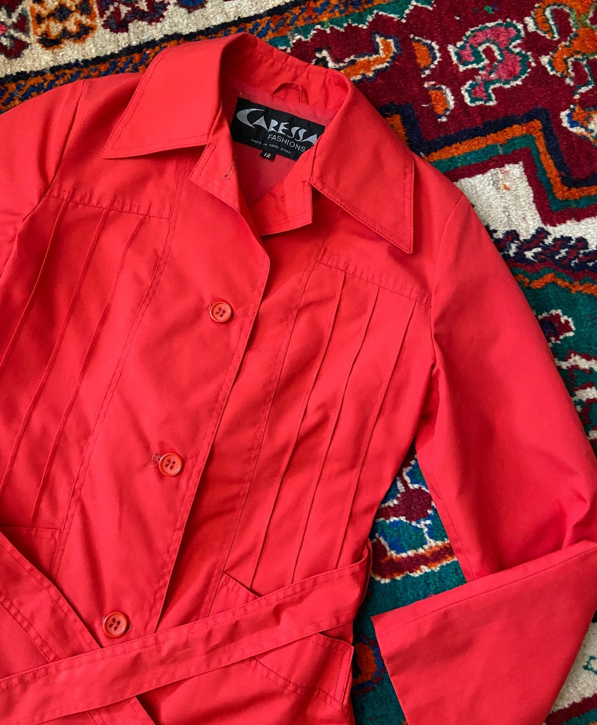 Vintage 1970s Red Mod Raincoat