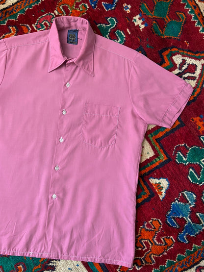 Vintage 1970s Short Sleeve Pink Rifle Shirt