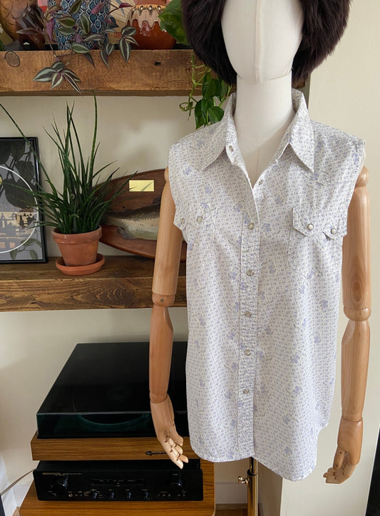 Vintage Y2K Wrangler Sleeveless Western Shirt